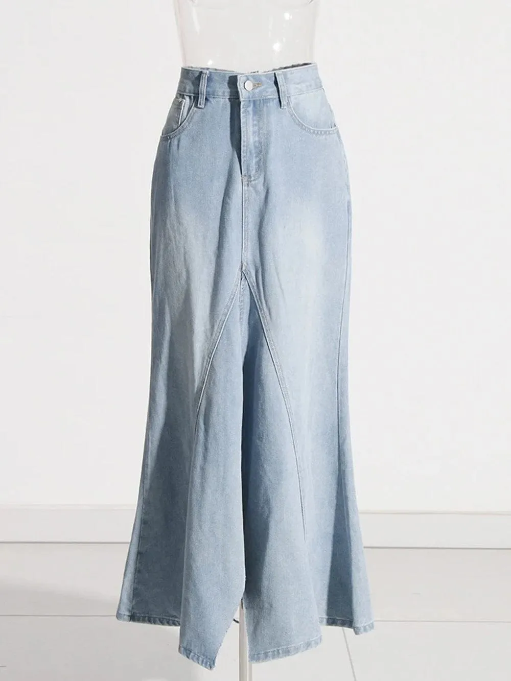 Chavez Hem Casual Denim Skirt