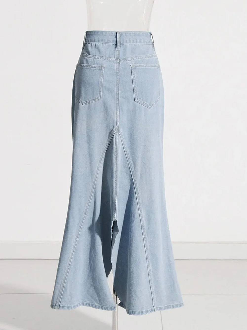 Chavez Hem Casual Denim Skirt
