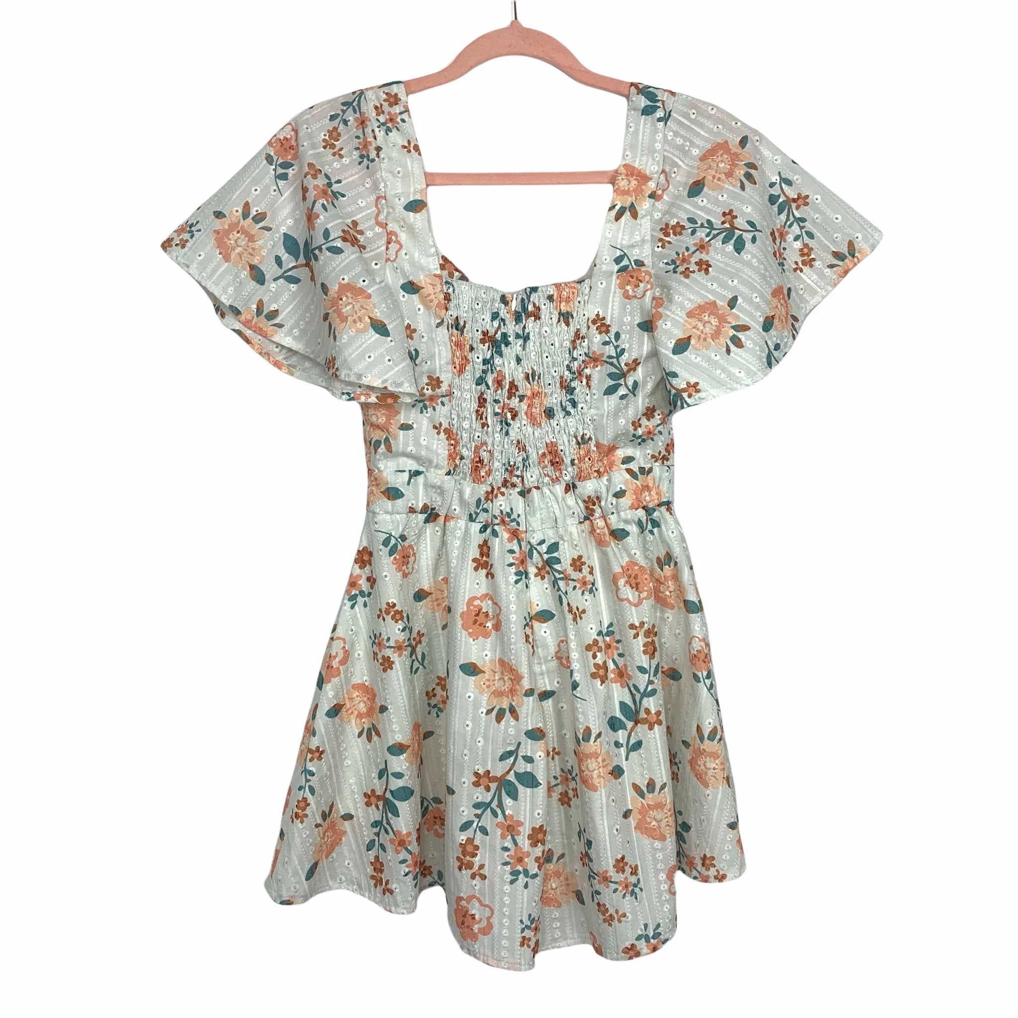 Chicways Blushed Arrival White Multi Floral Print Romper- Size S (Sold Out Online)