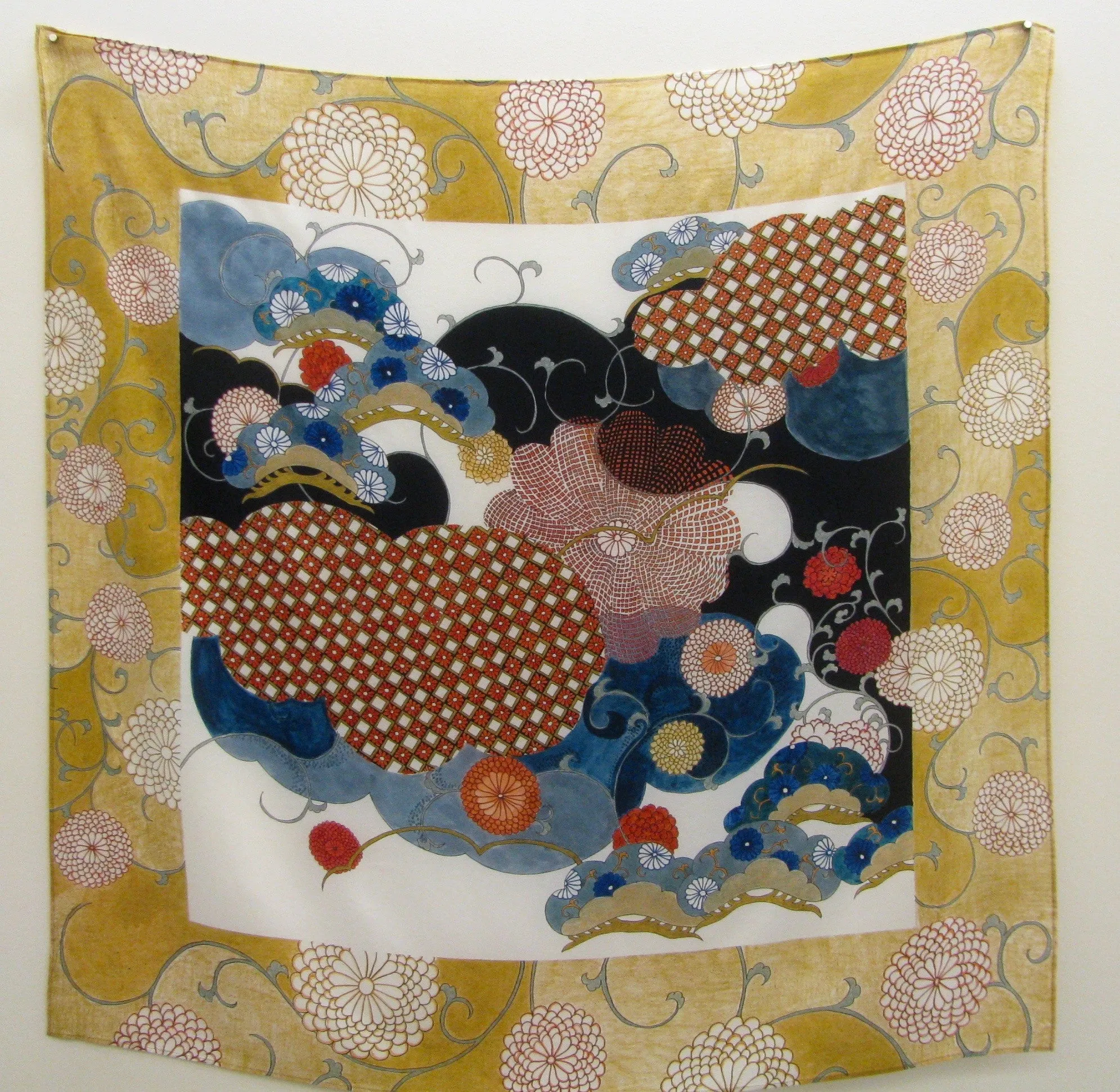 Chrysanthemum silk scarf