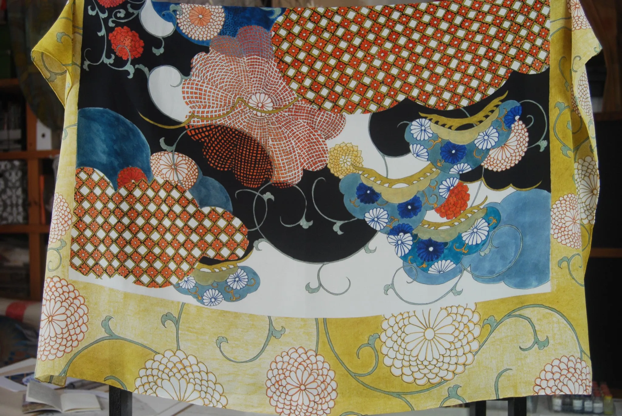 Chrysanthemum silk scarf