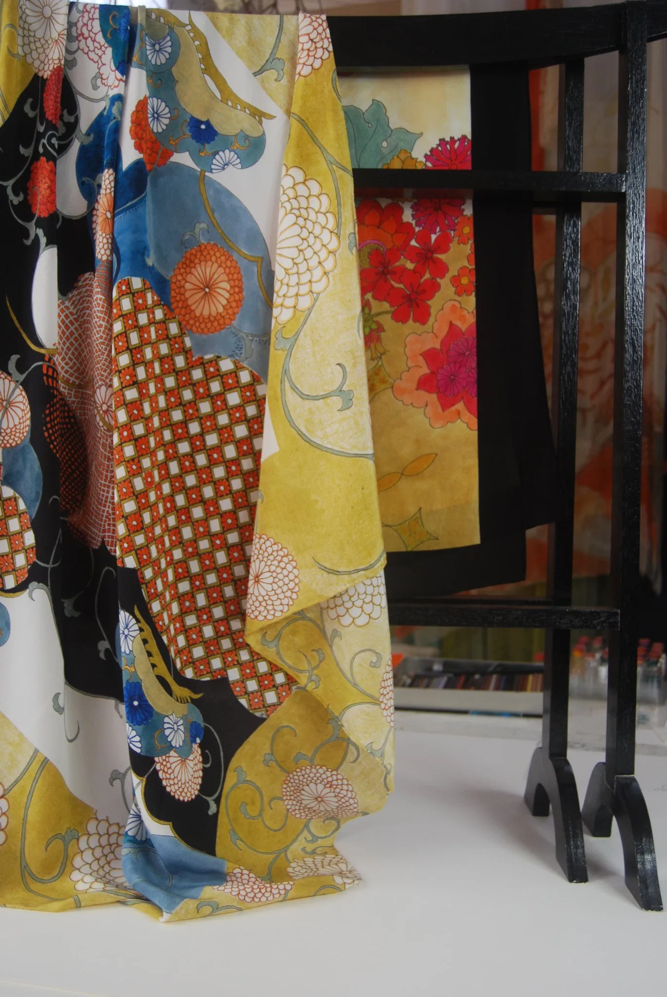 Chrysanthemum silk scarf