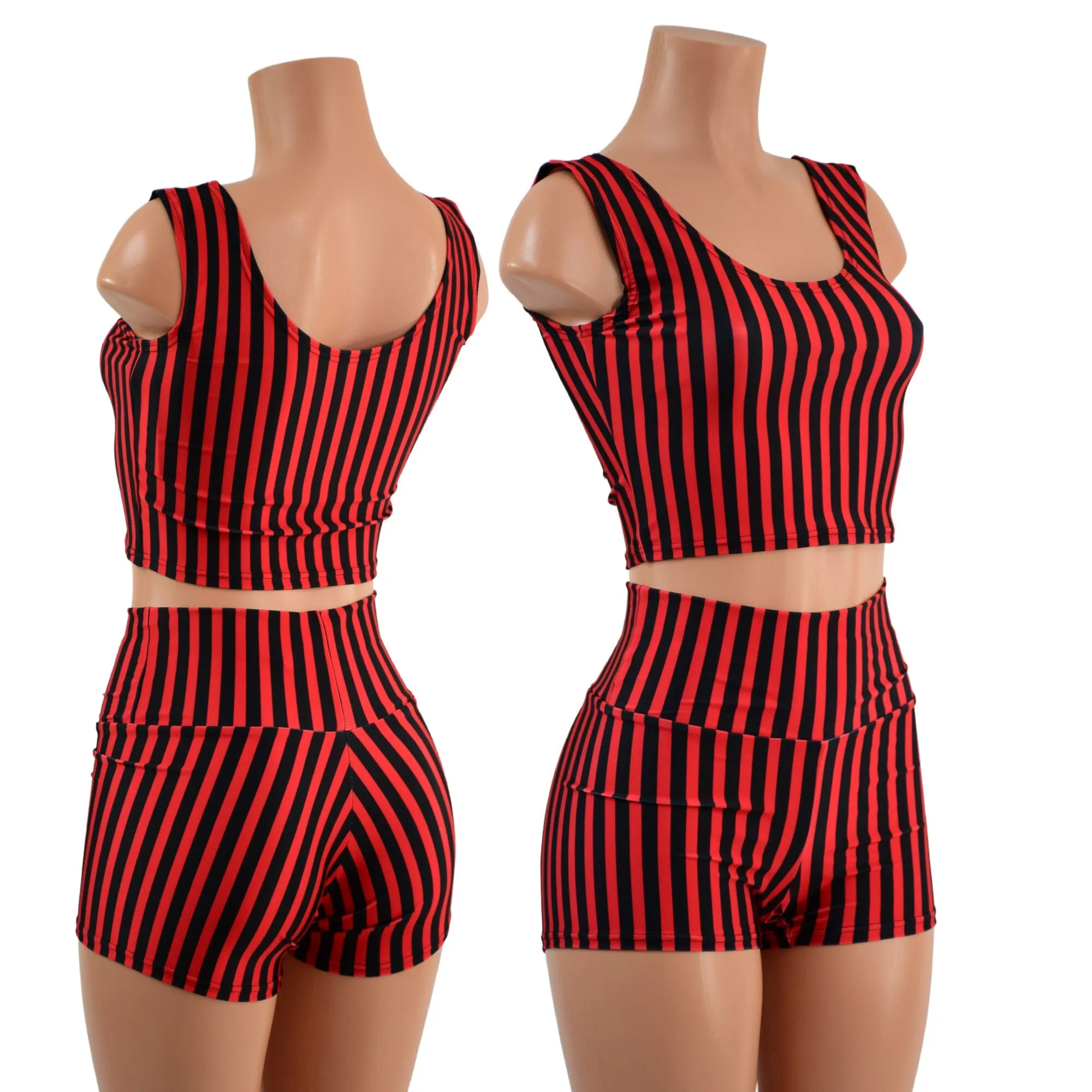 Circus Stripes High Waist Shorts OR Top READY to SHIP