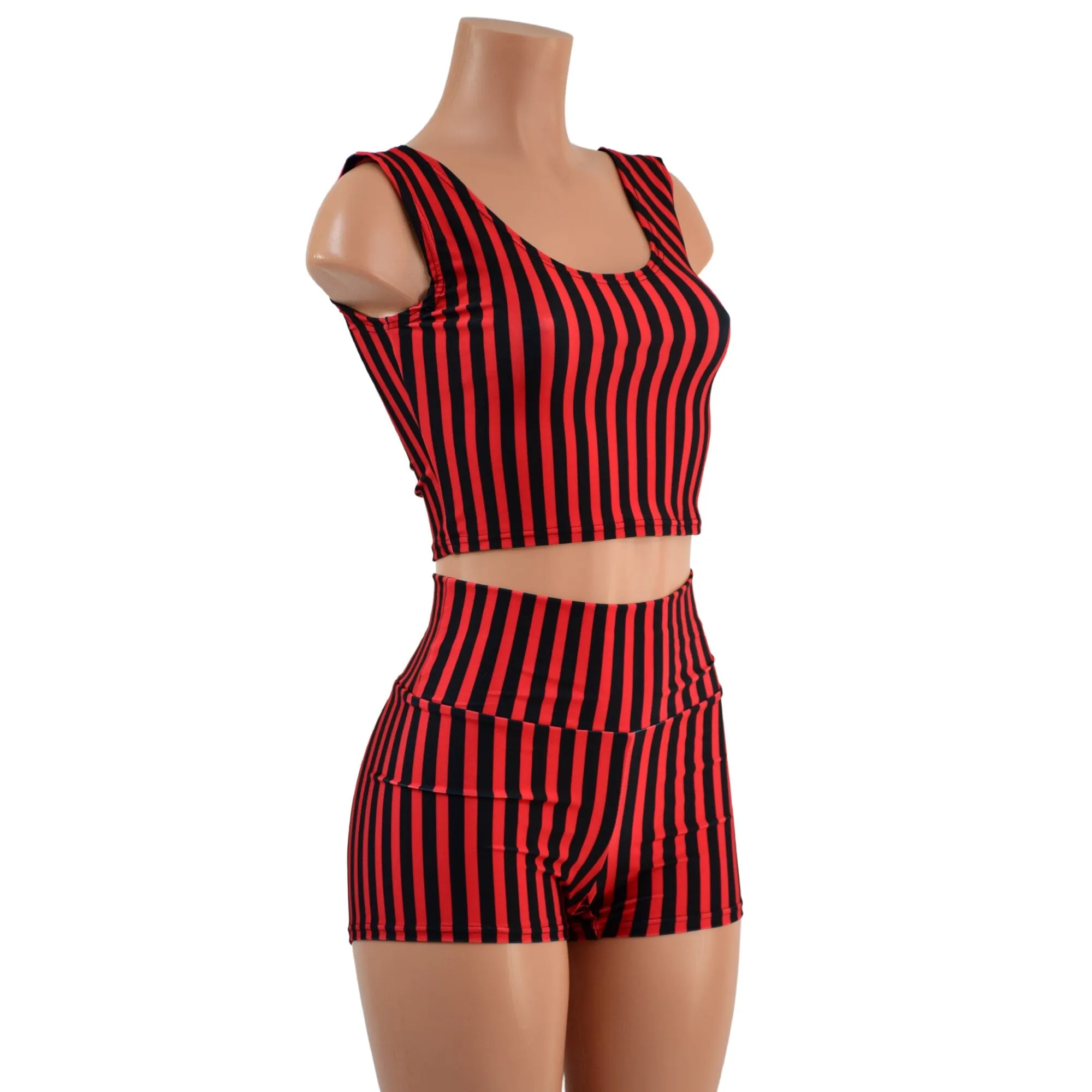Circus Stripes High Waist Shorts OR Top READY to SHIP