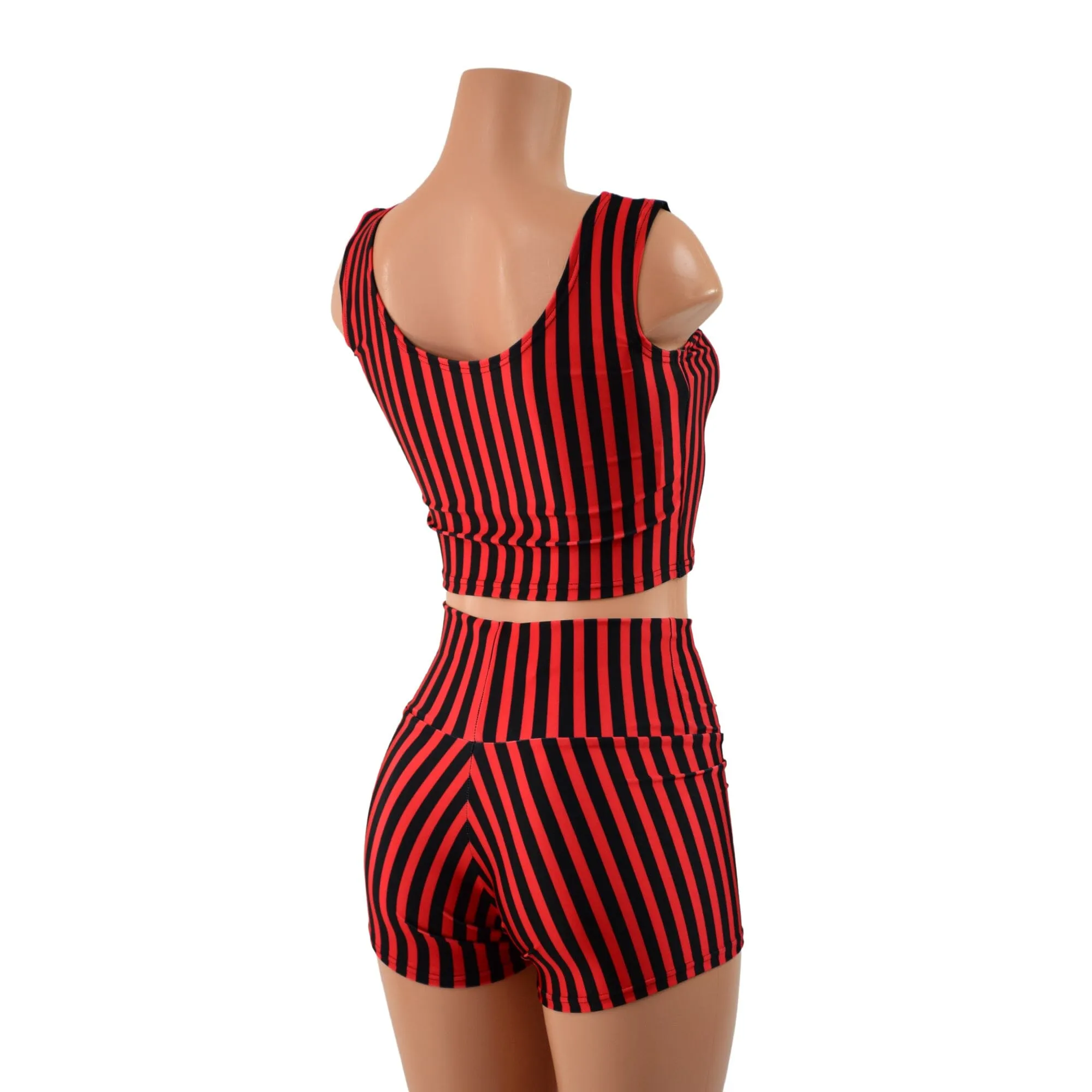 Circus Stripes High Waist Shorts OR Top READY to SHIP