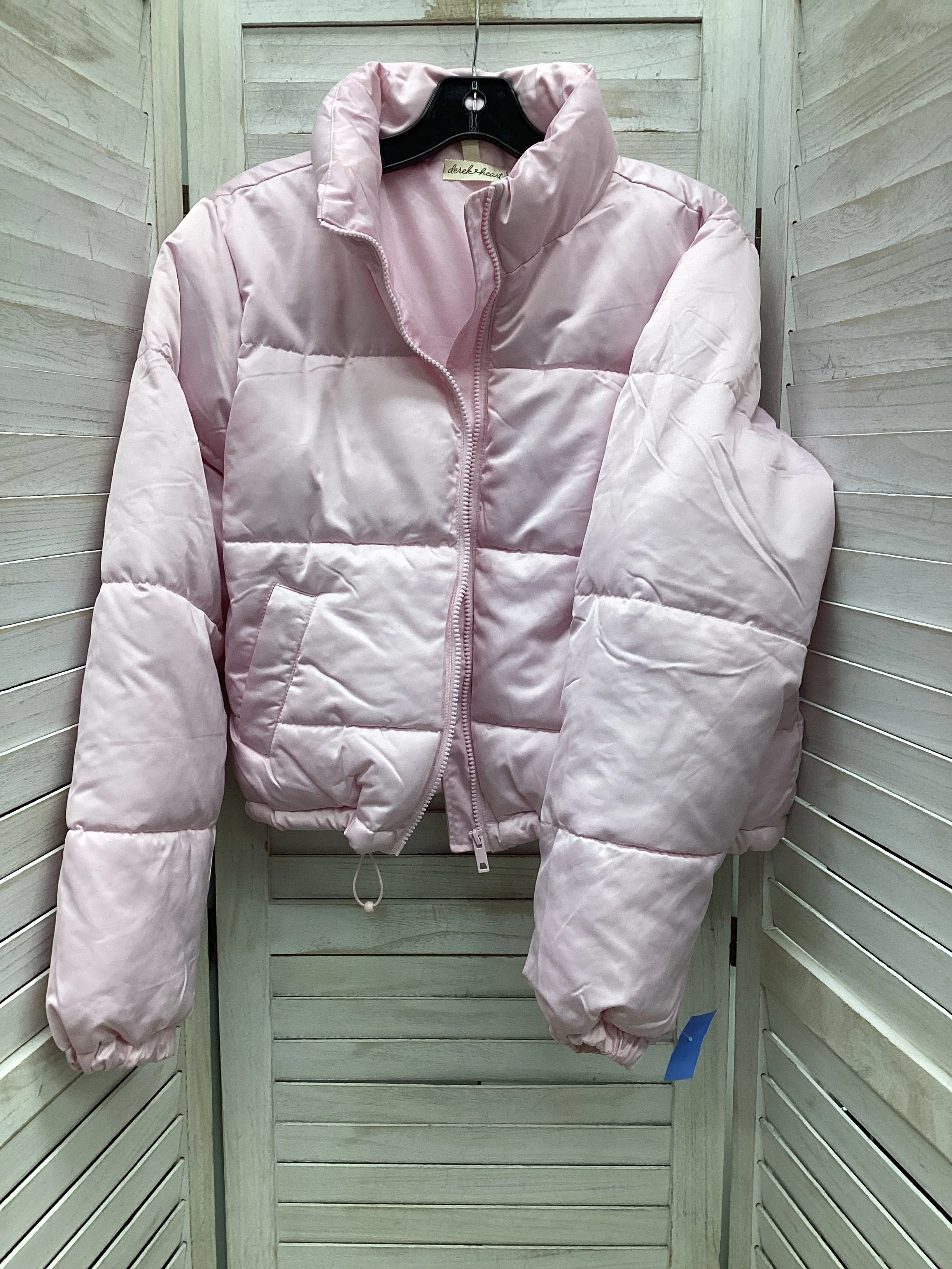 Coat Puffer & Quilted By Derek Heart In Pink, Size: M