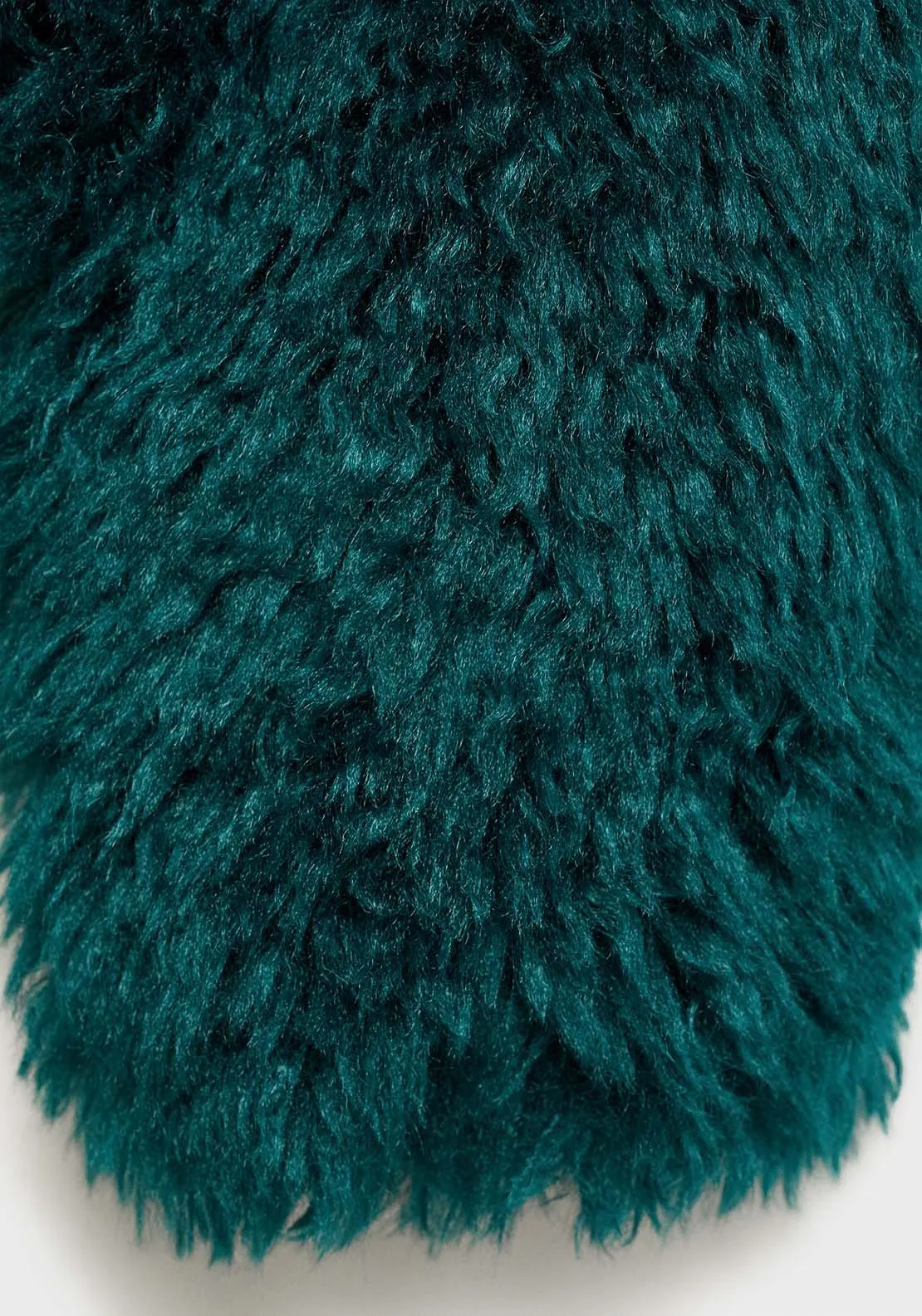 Coat with fur-effect lapels - Medium Blue