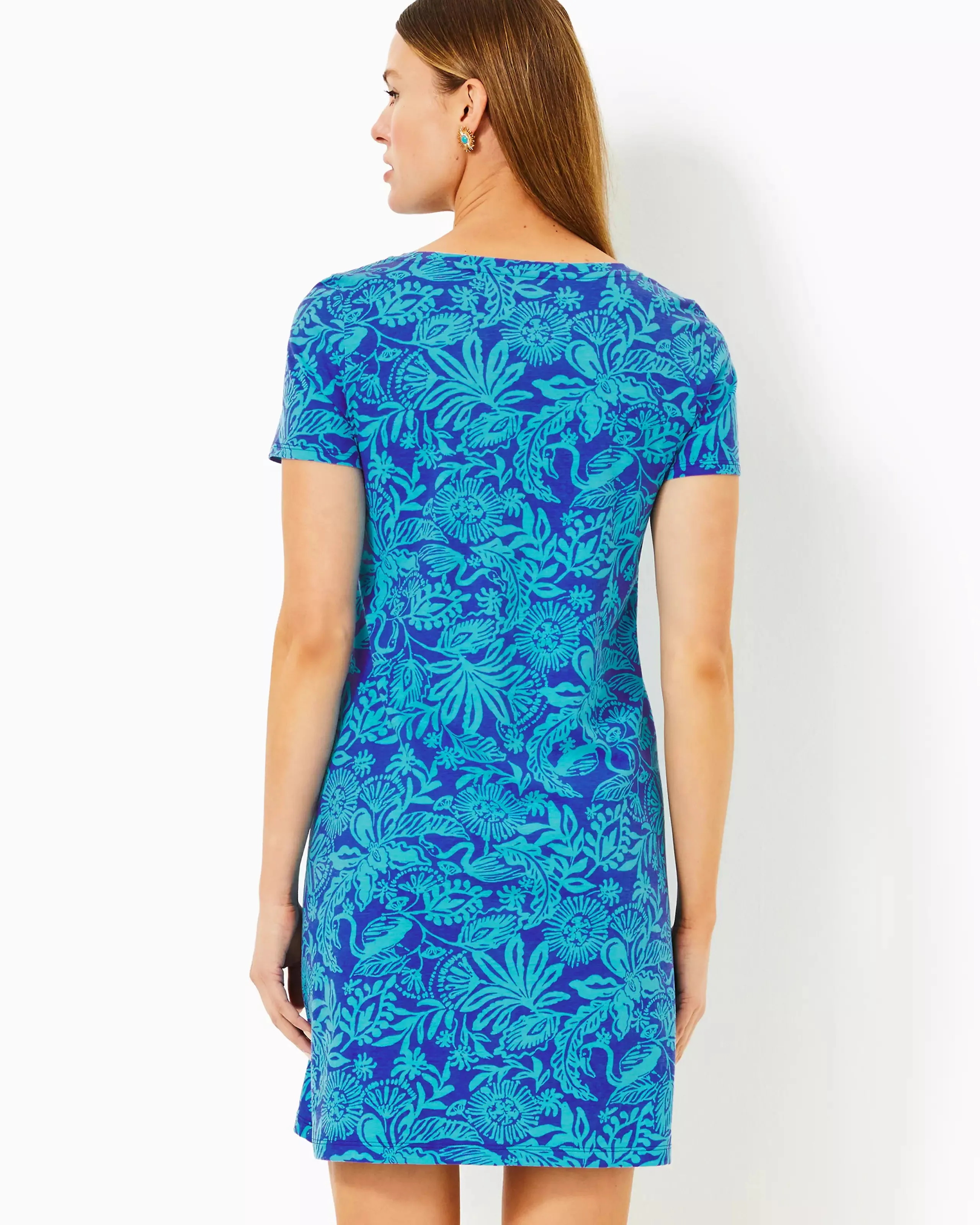 Cody Short Sleeve Dress (Blue Jungle Oasis)