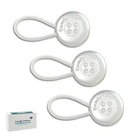Collar Extenders 3 Pack White Buttons Soft Elastic Dress Shirt Button Extender