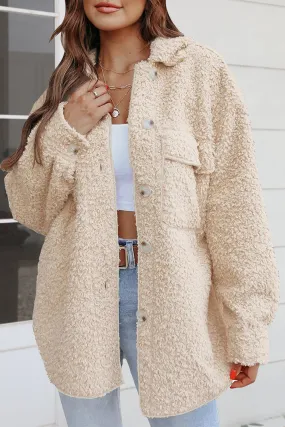 Collared Neck Button Front Coat with Pocket