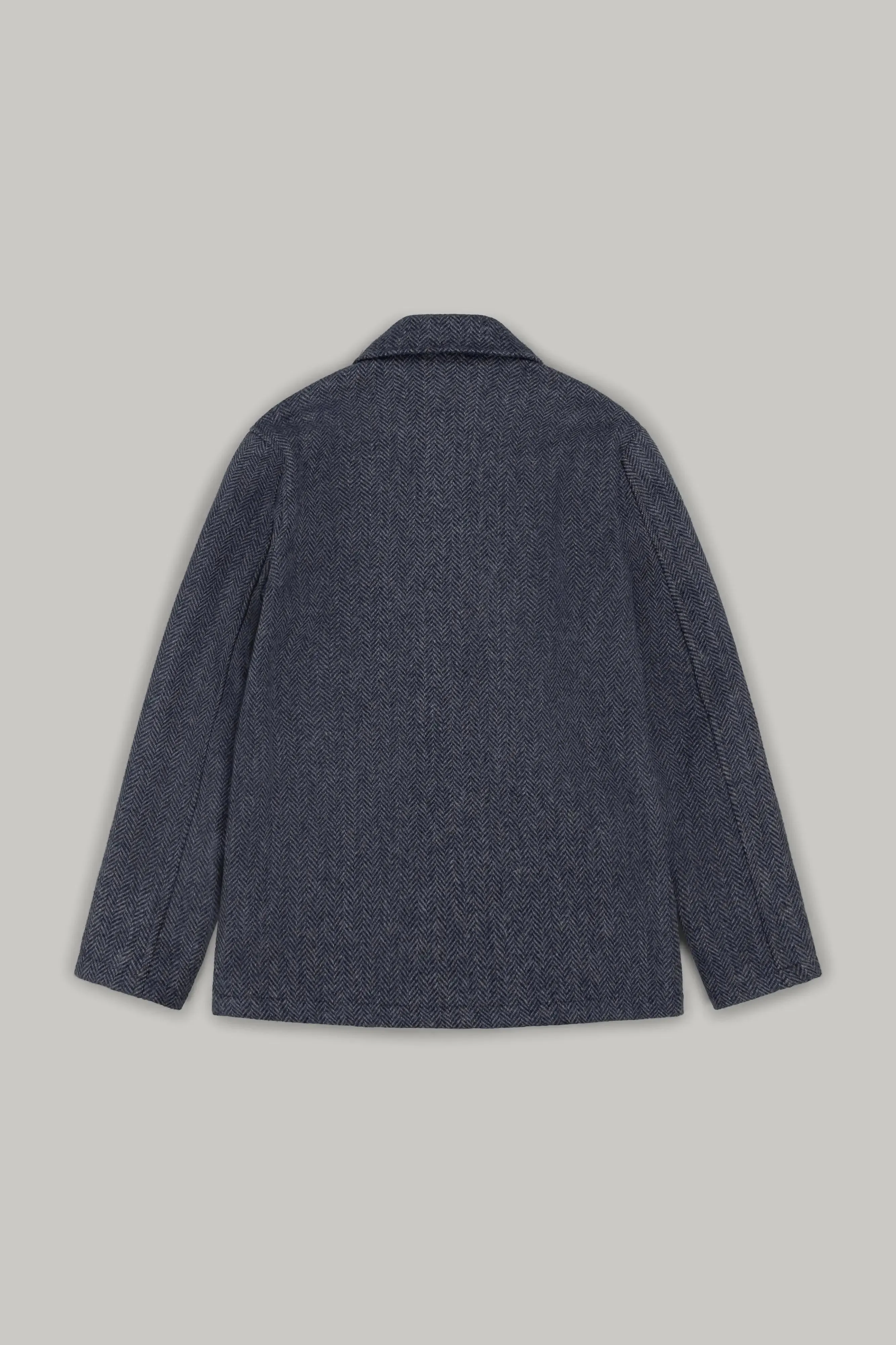 Commercial Shacket Pure Wool - Navy & Grey Herringbone