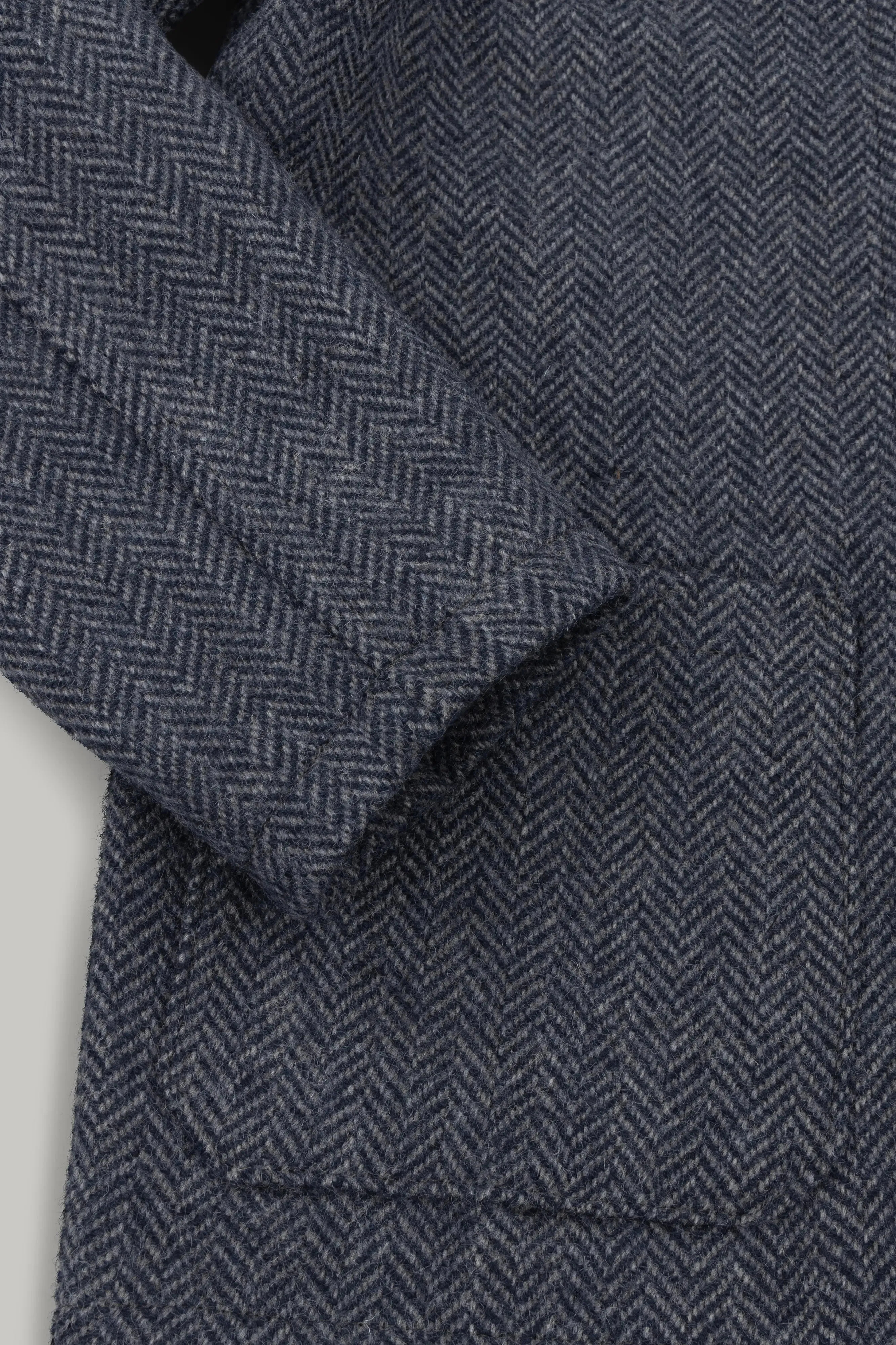 Commercial Shacket Pure Wool - Navy & Grey Herringbone