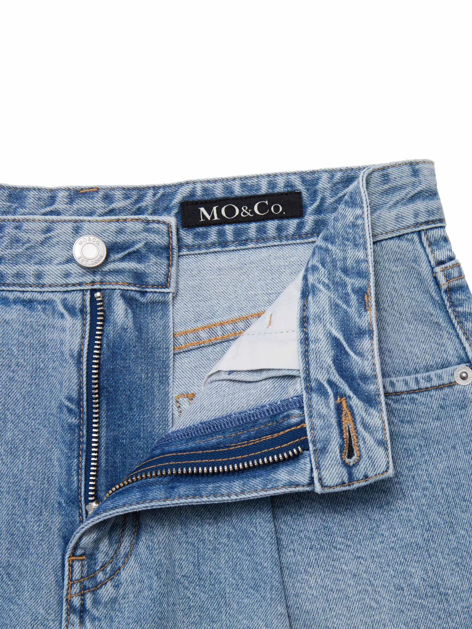 Cotton High Waist Denim Shorts
