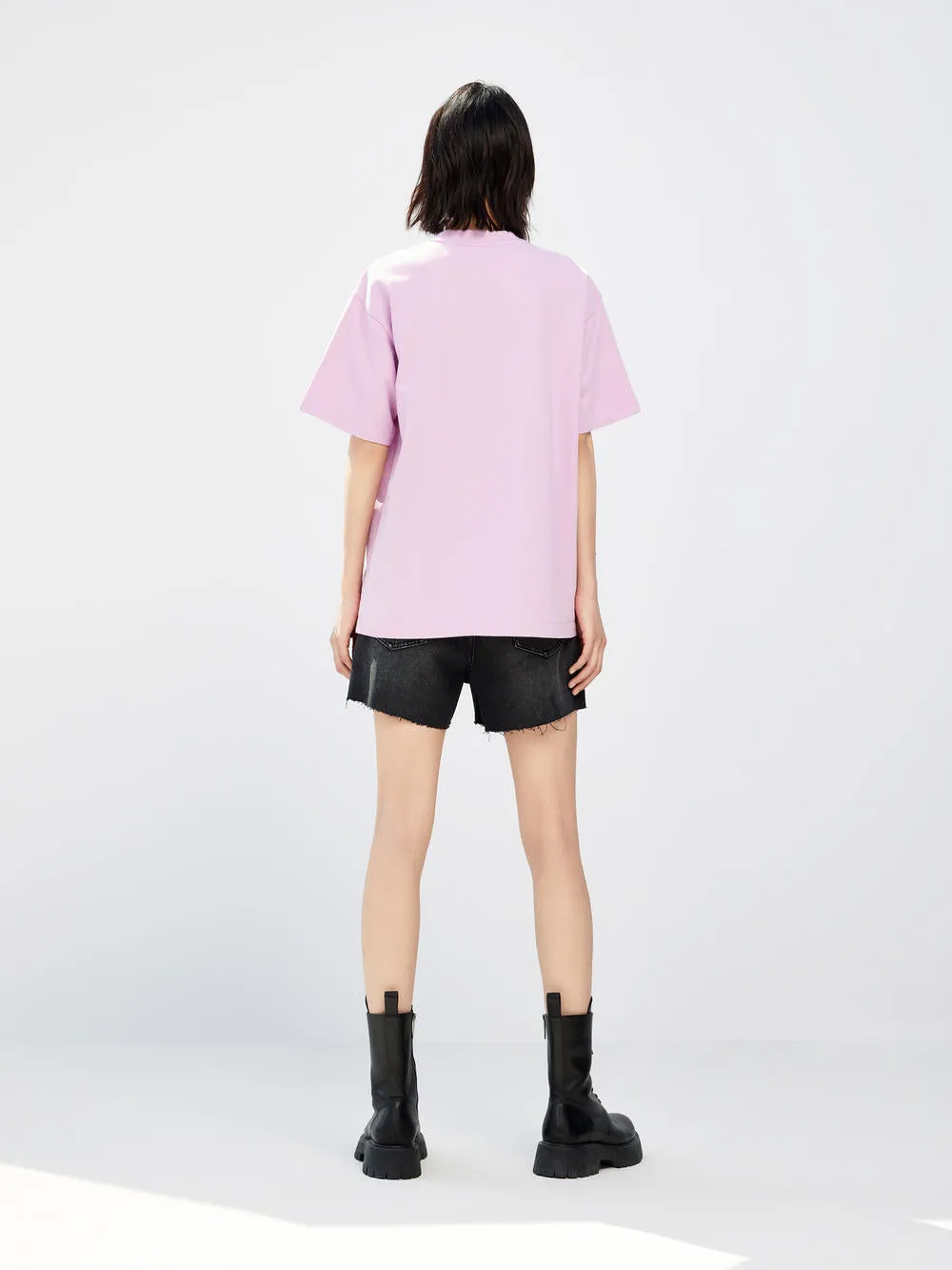 Cotton High Waist Denim Shorts