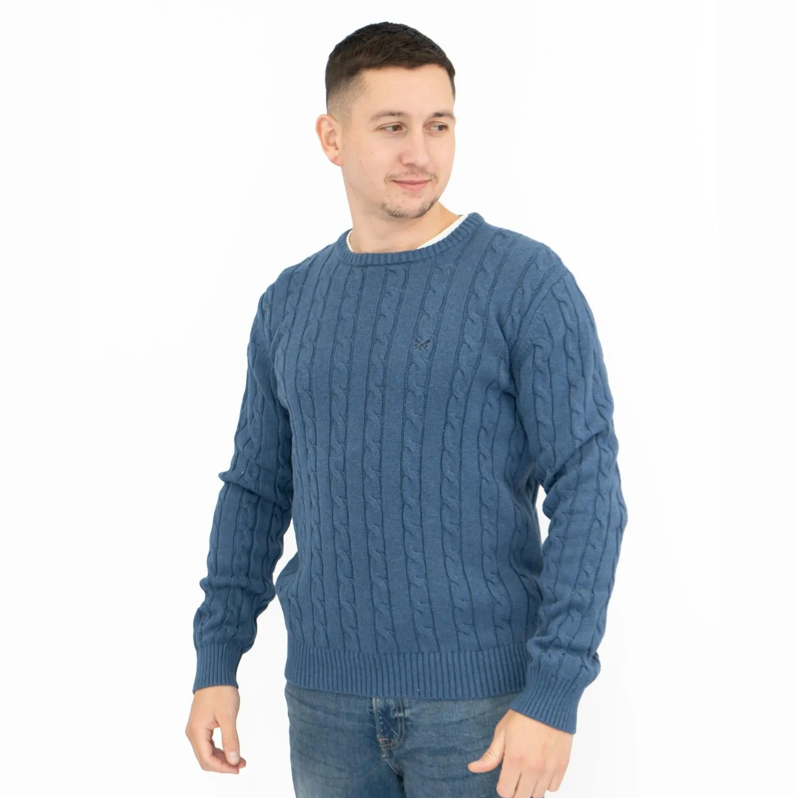 Crew Clothing Mens Oarsmen Midweight Cable Knit Jumper