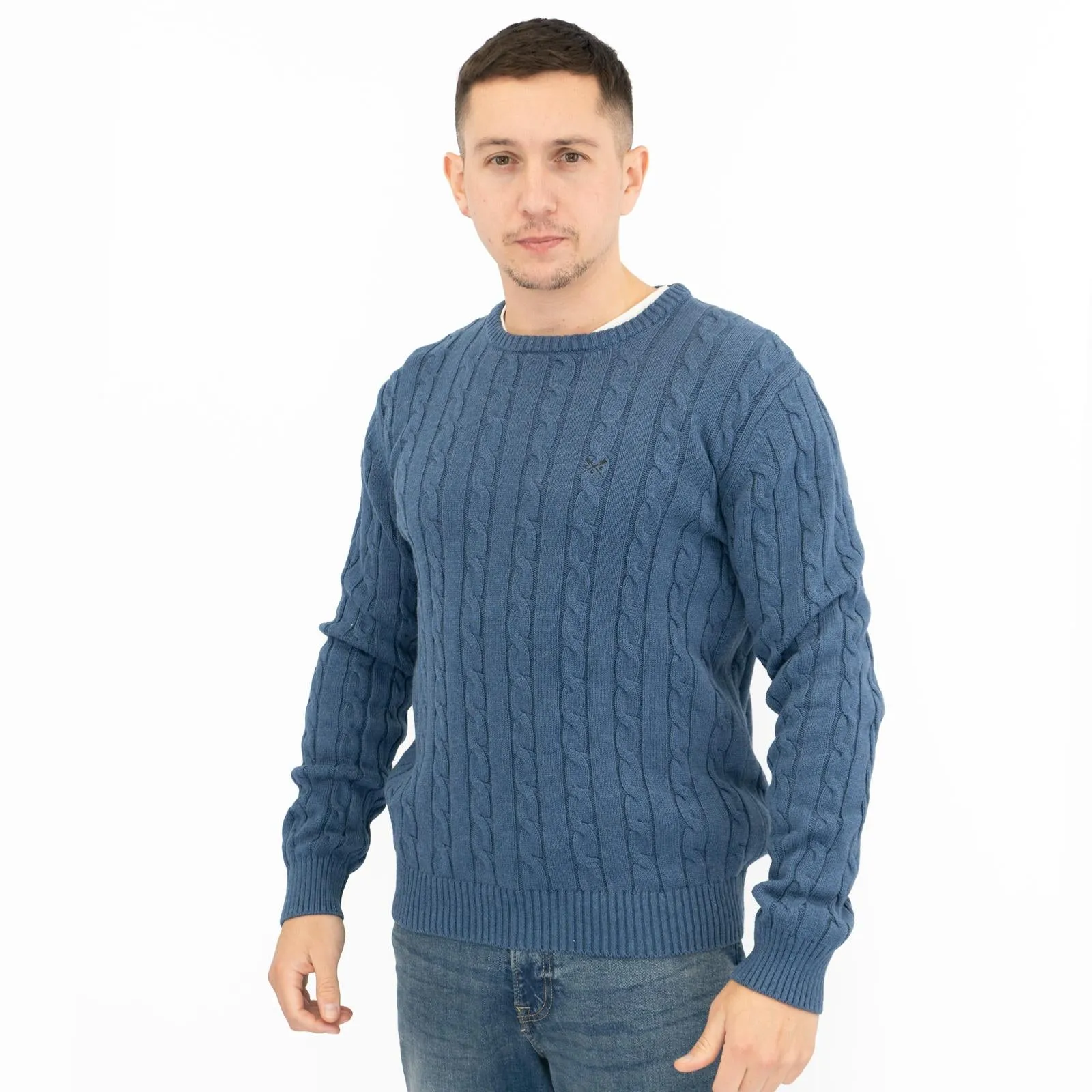 Crew Clothing Mens Oarsmen Midweight Cable Knit Jumper
