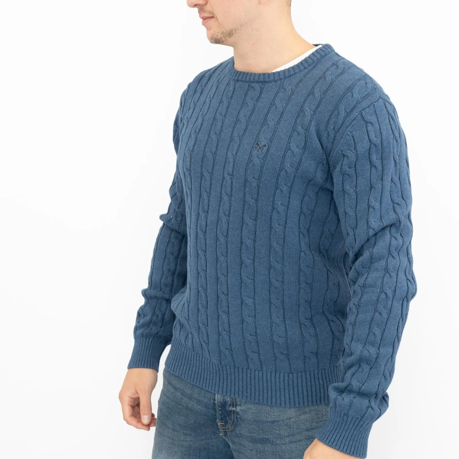 Crew Clothing Mens Oarsmen Midweight Cable Knit Jumper