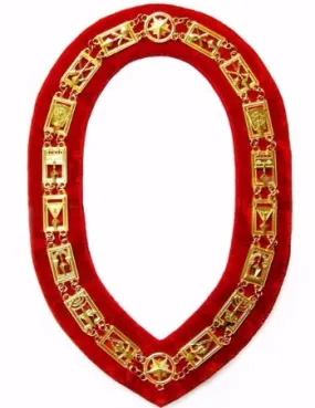 Cryptic Mason - Royal & Select Chain Collar - Gold/Silver On Red   Free Case