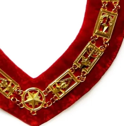 Cryptic Mason - Royal & Select Chain Collar - Gold/Silver On Red   Free Case