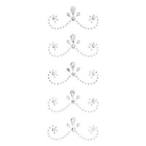 Crystal Scallop Flourish Bling Stickers: 5 Pc