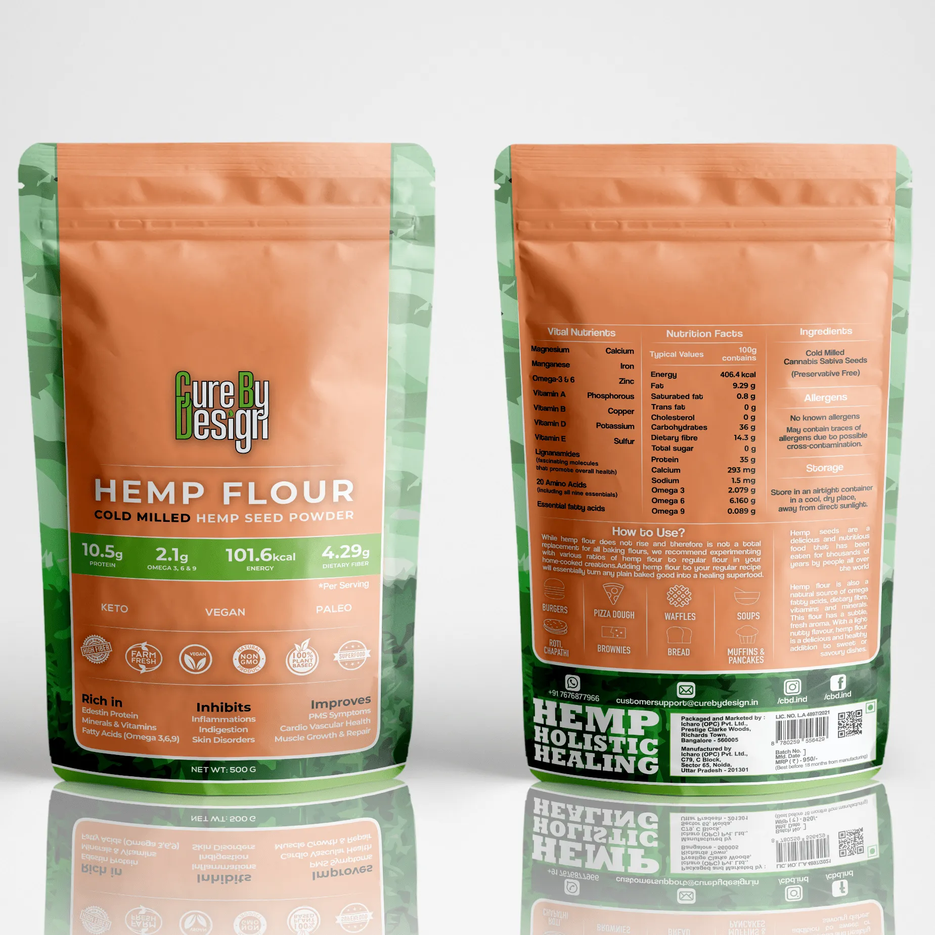 Cure By Design Hemp Seed Flour 500gm