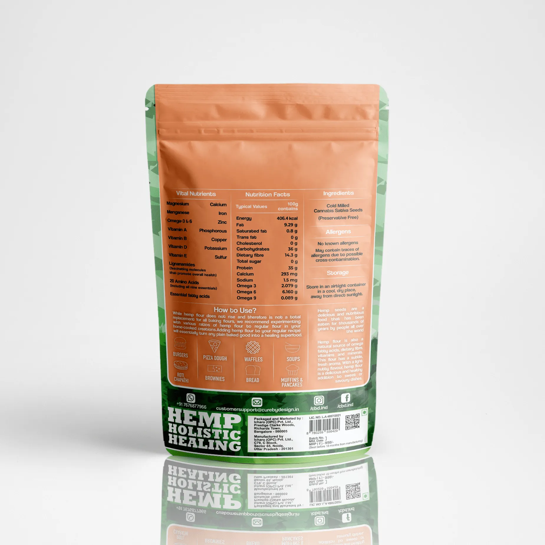 Cure By Design Hemp Seed Flour 500gm