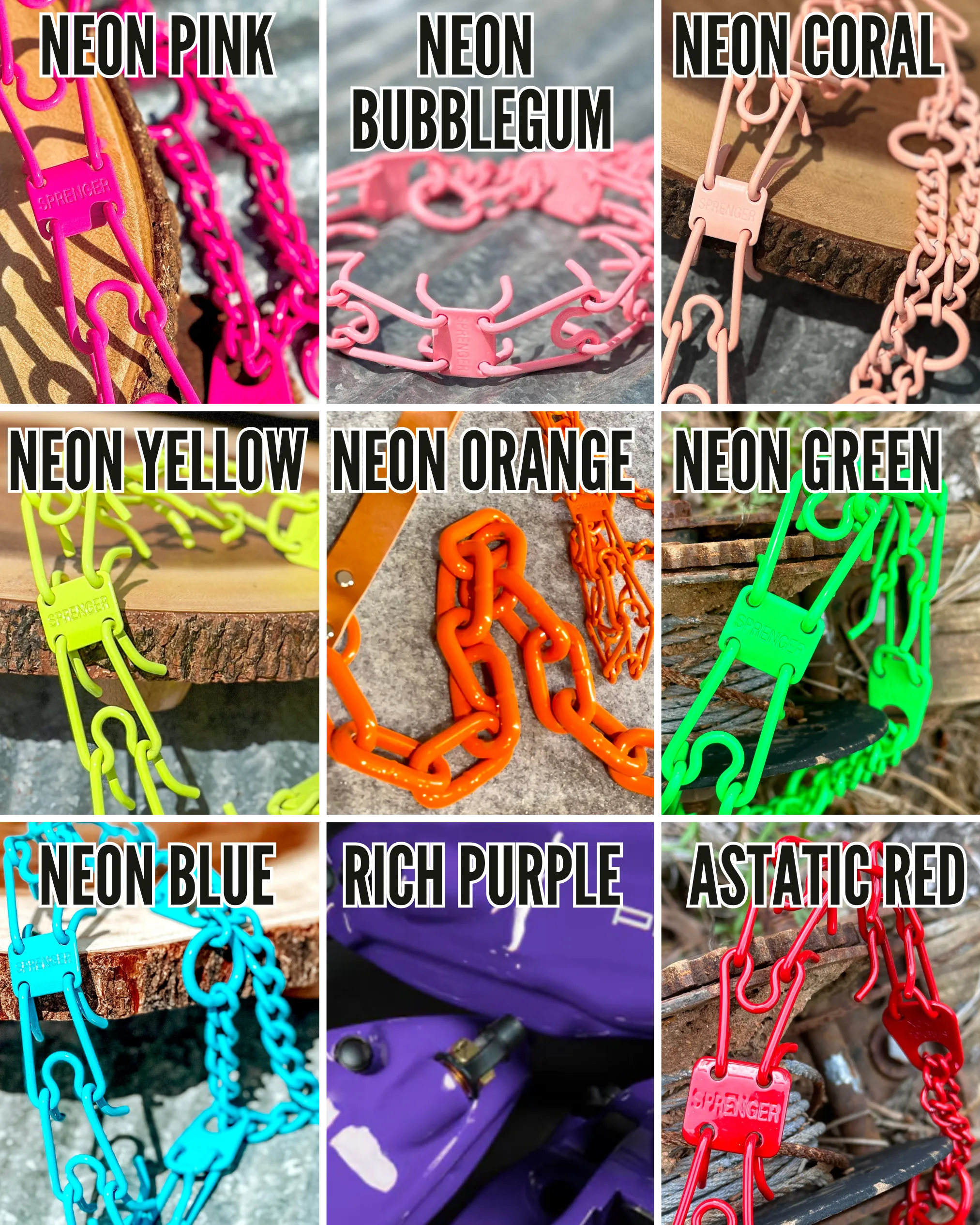 Custom Powder Coated Herm Sprenger - ULTRA-PLUS Training Collar with Center-Plate and Assembly Chain - 3.0 mm **Short Version**
