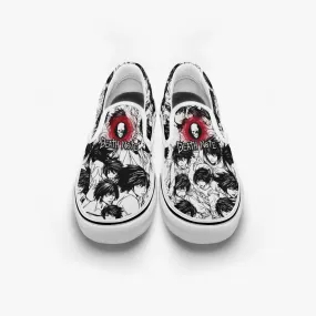Death Note 'L' Deathnote Slip Ons Anime Shoes