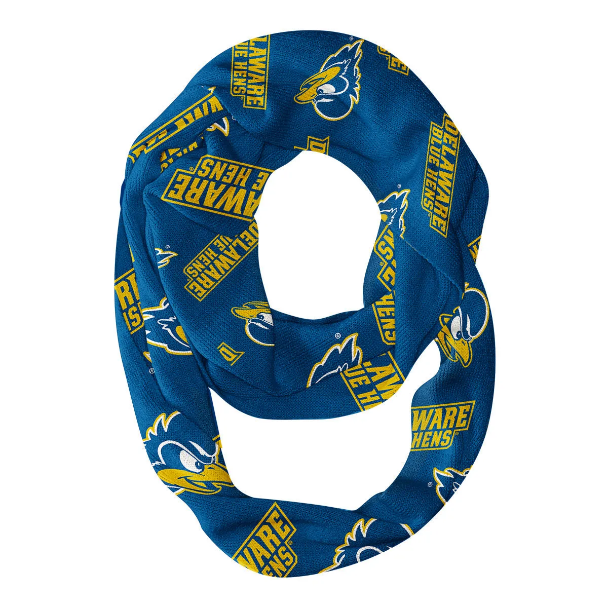 Delaware Blue Hens Repeat Logo Game Day Collegiate Women Light Weight Ultra Soft Infinity Scarf by Vive La Fete