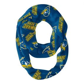 Delaware Blue Hens Repeat Logo Game Day Collegiate Women Light Weight Ultra Soft Infinity Scarf by Vive La Fete