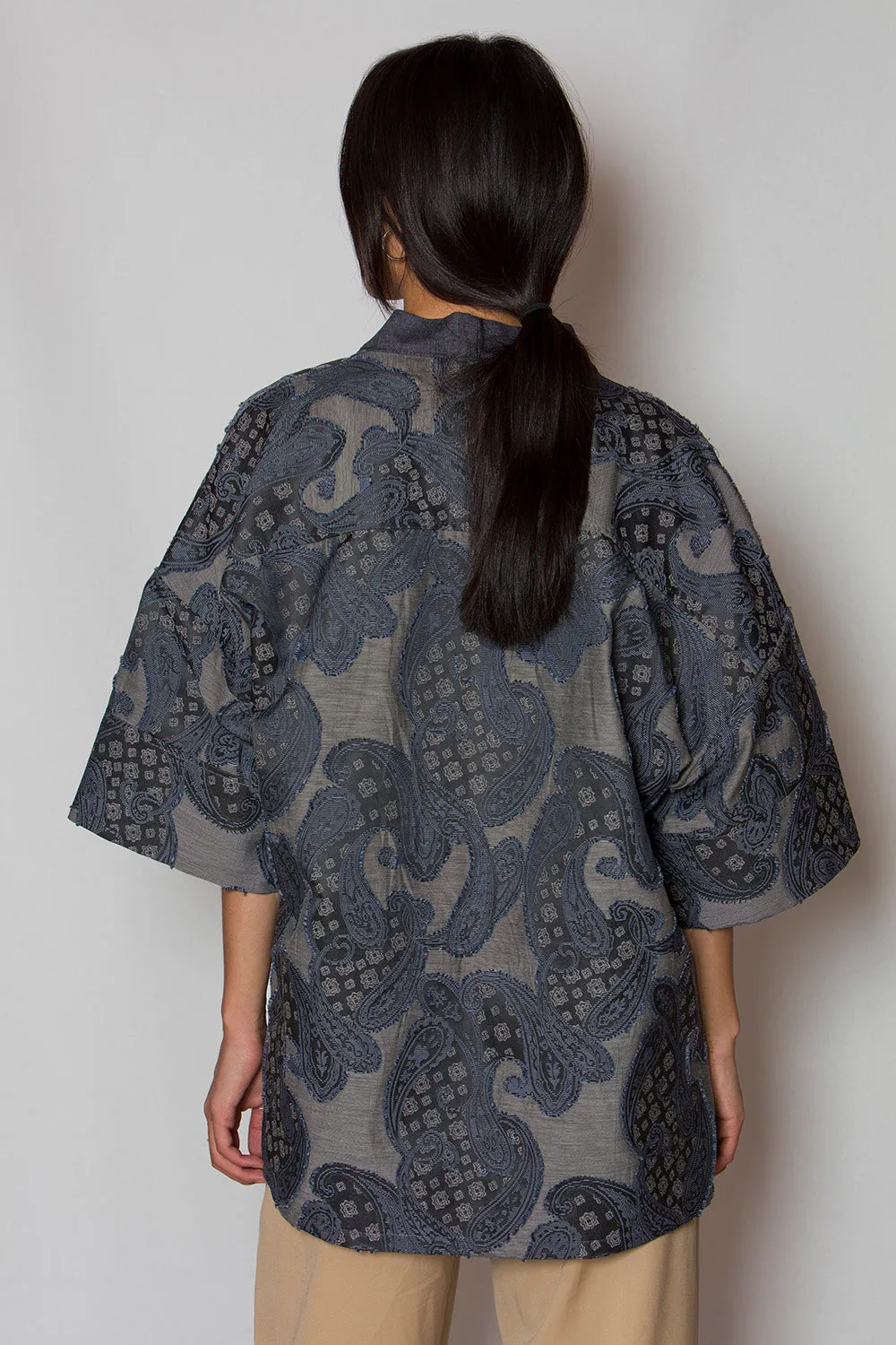 Denim Paisley Print Kimono - W Unisex