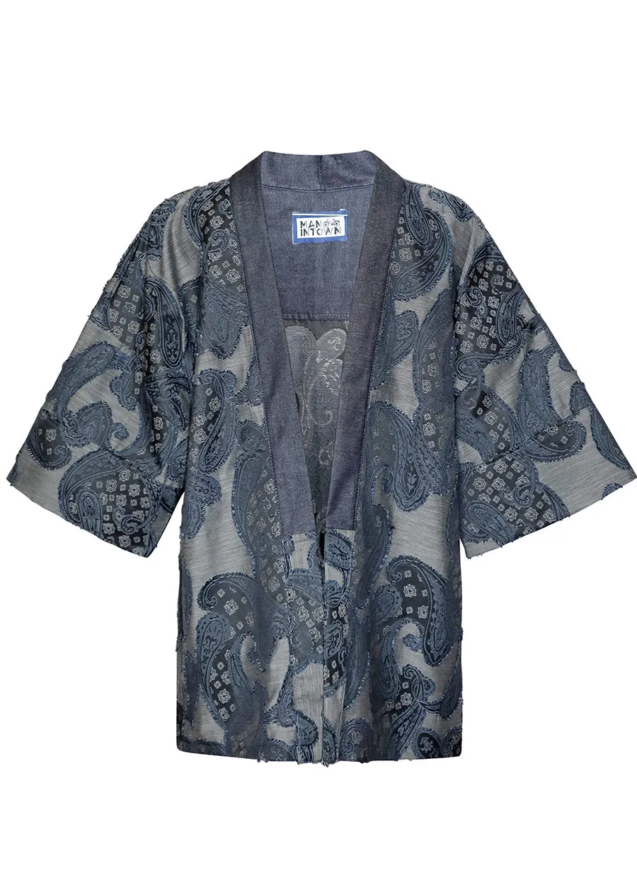 Denim Paisley Print Kimono - W Unisex
