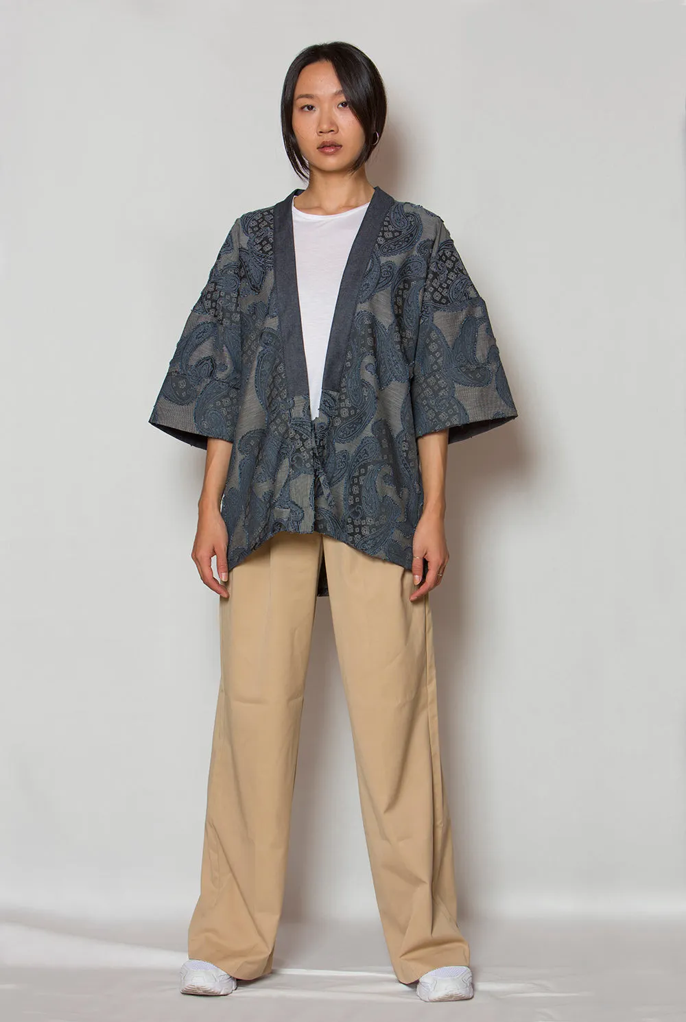 Denim Paisley Print Kimono - W Unisex