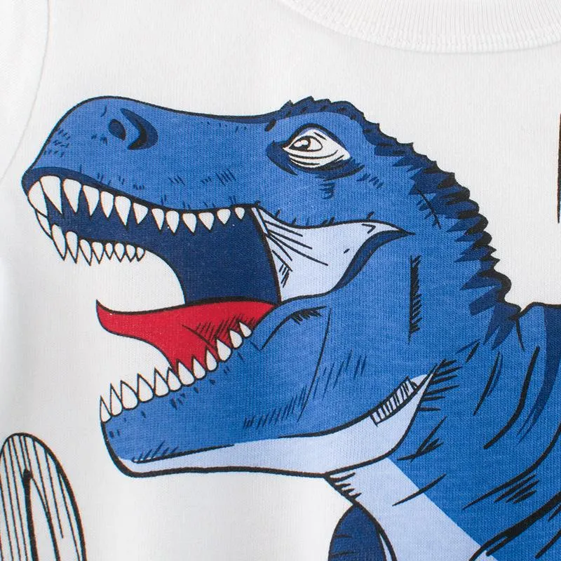 Dinosaur Letter Print Long Sleeve Tee