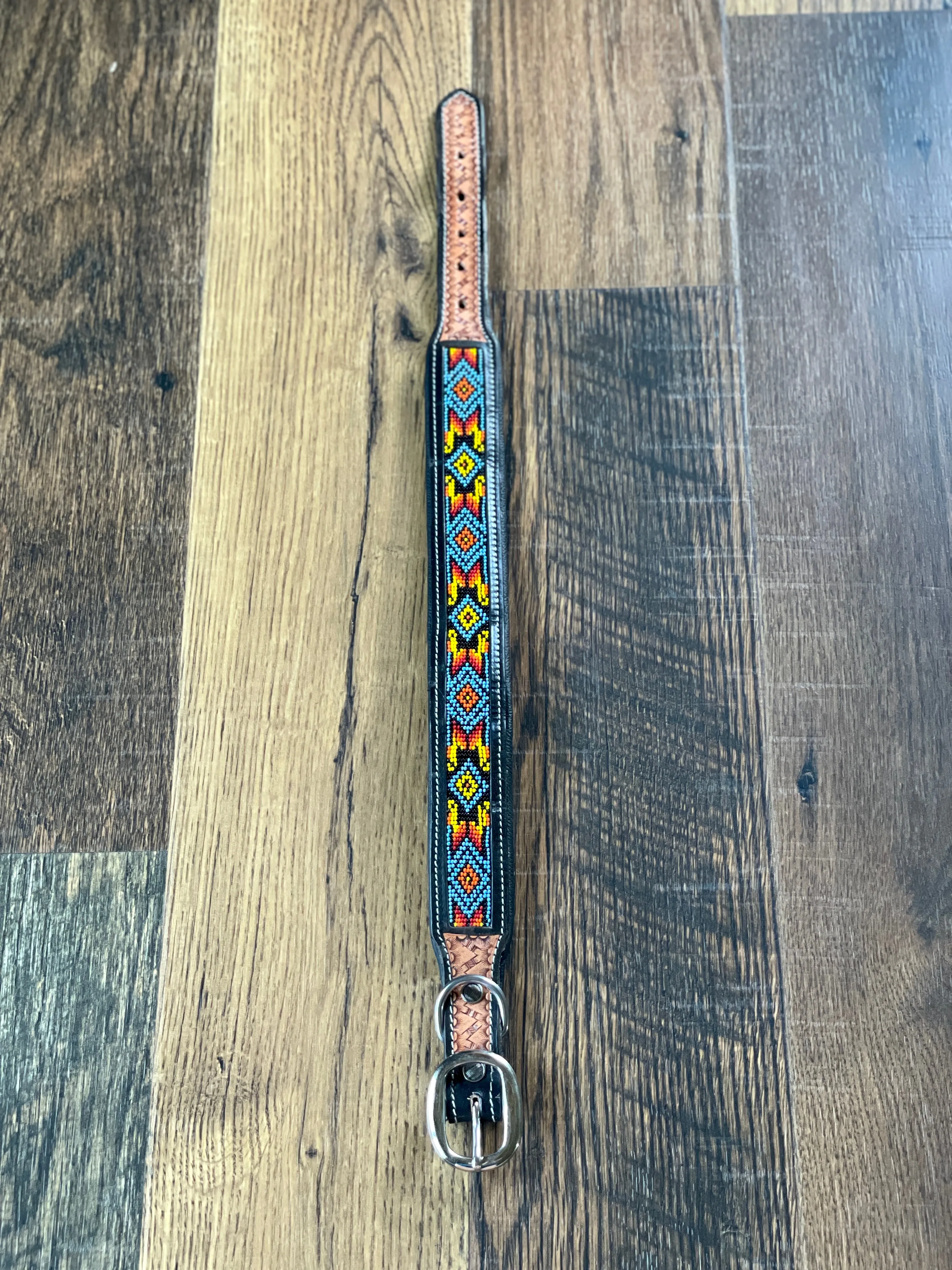 Dodger Trail Handcrafted Padded Beaded Dog Collar