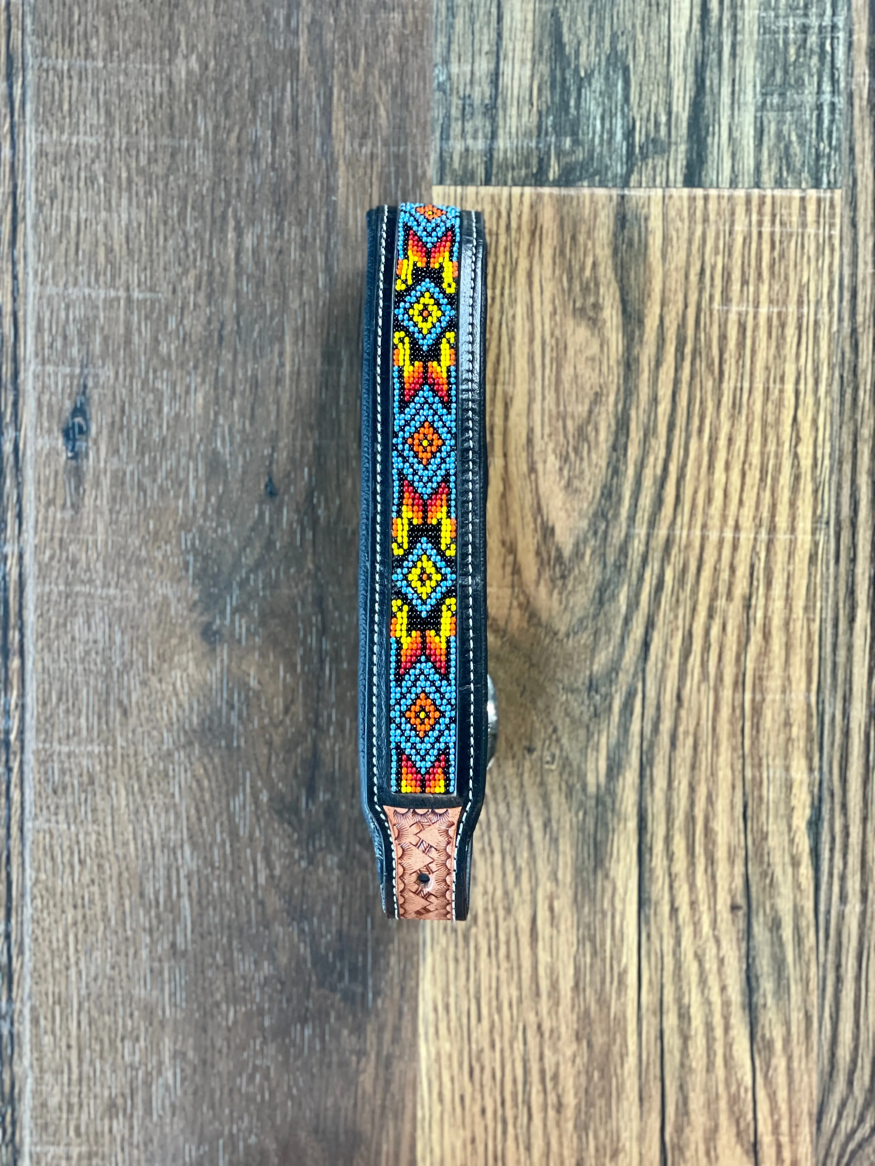 Dodger Trail Handcrafted Padded Beaded Dog Collar