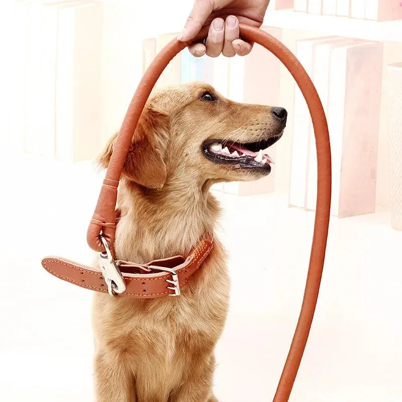 Dog Collar Leash Set Harness Pet Collar Leather Large Dog Puppy Accessories Pets Supplies German Shepherd Golden Retriever