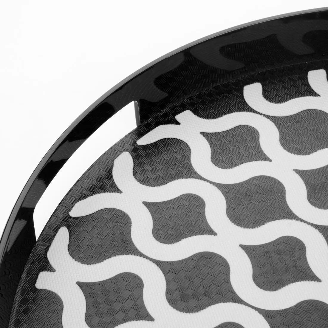 DP666 Olympia Kristallon PC Round Non Slip Tray With Handles 405mm
