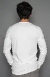 Dragon Foxx™ Men's White Long Sleeve Henley