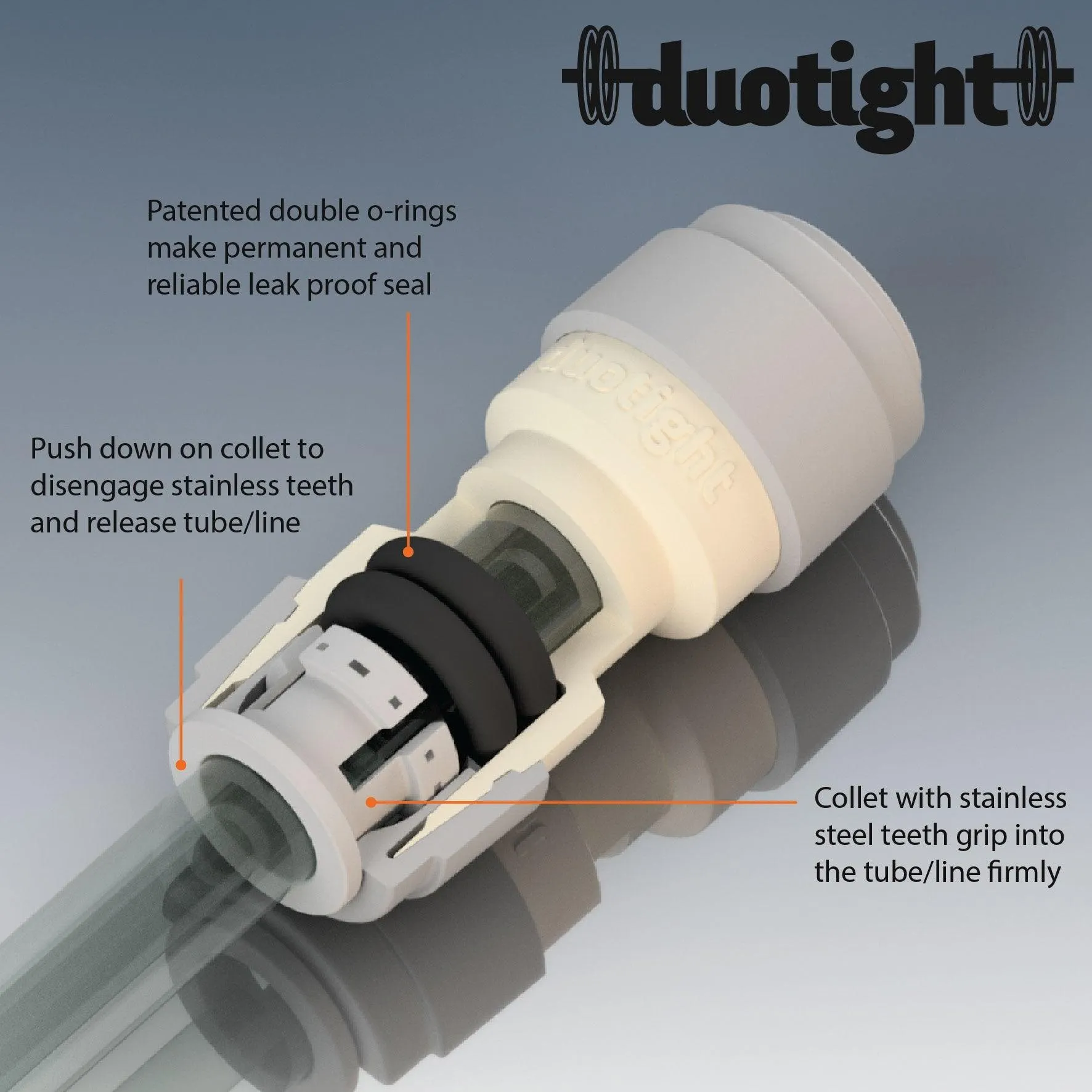 duotight – 8mm (5/16”) Female x 8mm (5/16”) Female Push In Joiner