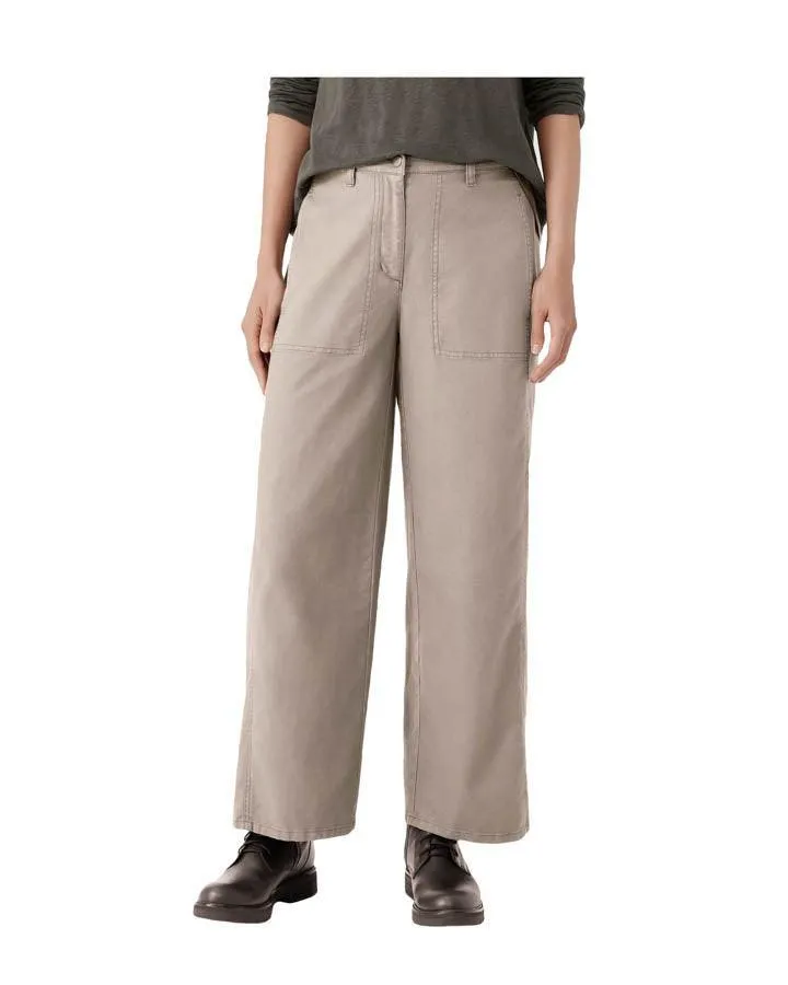 Eileen Fisher Wide Cotton Hemp Ankle Pant
