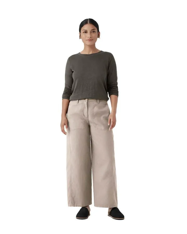 Eileen Fisher Wide Cotton Hemp Ankle Pant