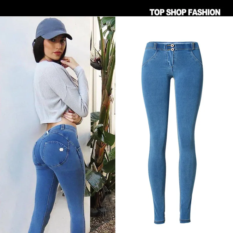 Elastic Packets Low Waist Pure Color Long Skinny Zipper Pants