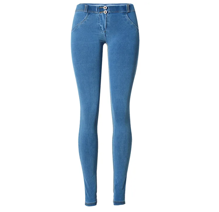 Elastic Packets Low Waist Pure Color Long Skinny Zipper Pants