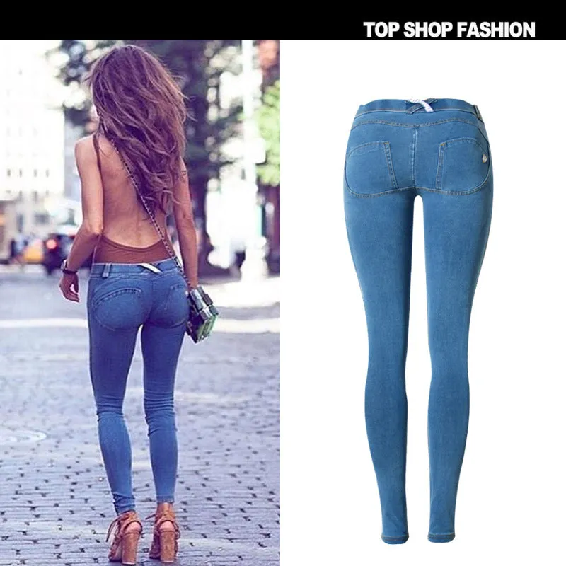 Elastic Packets Low Waist Pure Color Long Skinny Zipper Pants