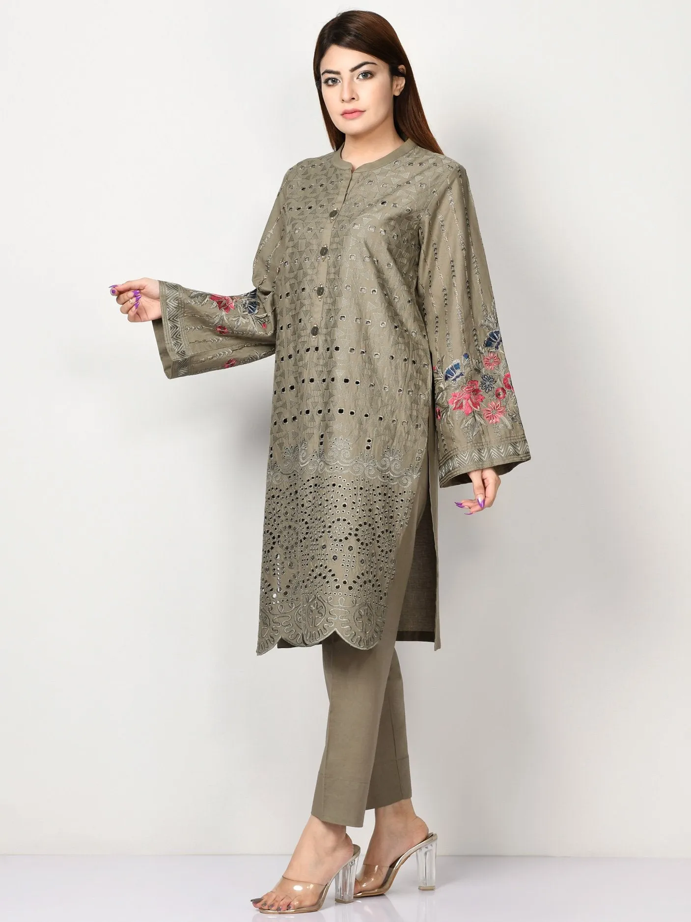 Embroidered Winter Cotton Suit