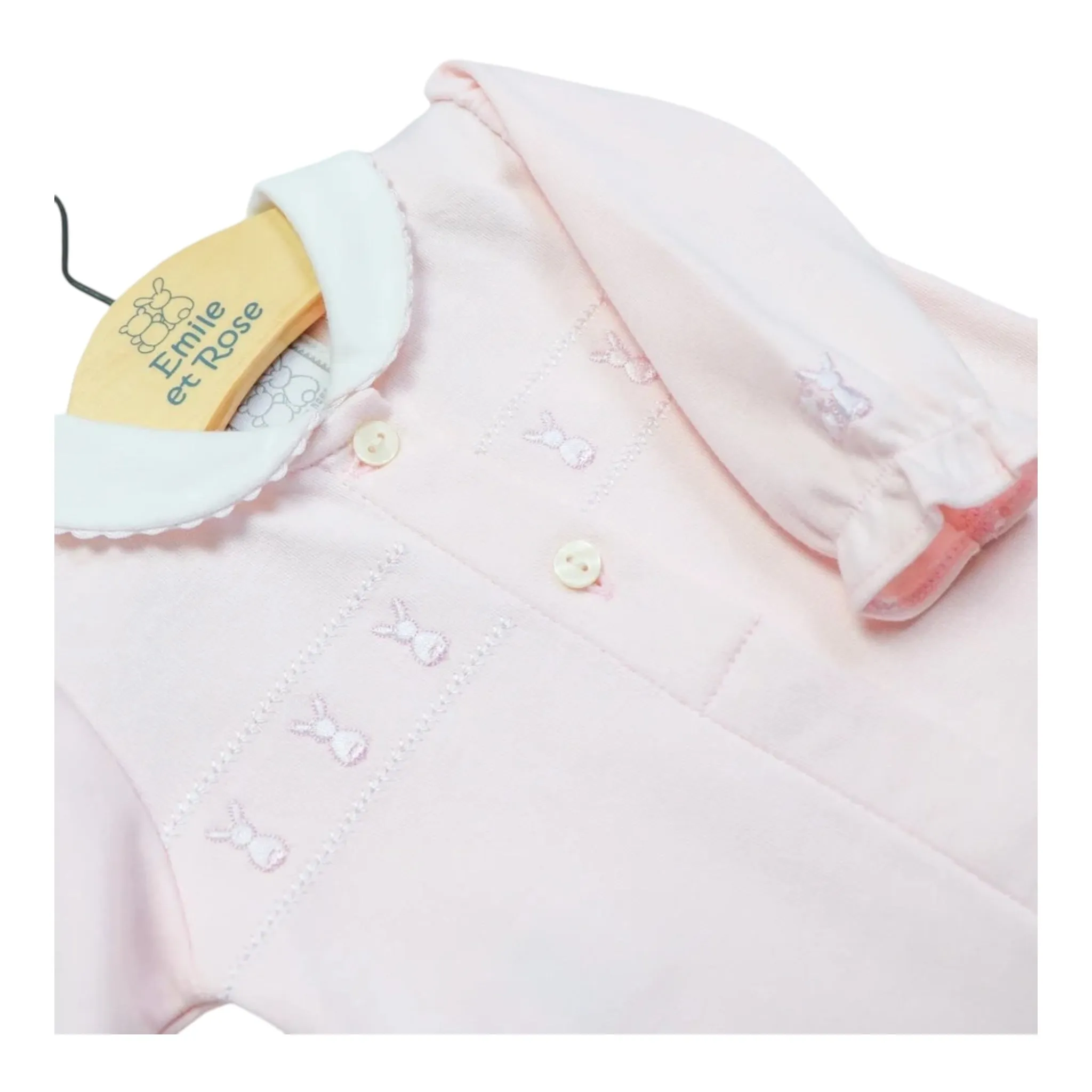 Emile et Rose - Pink 2 piece outfit, romper and hat