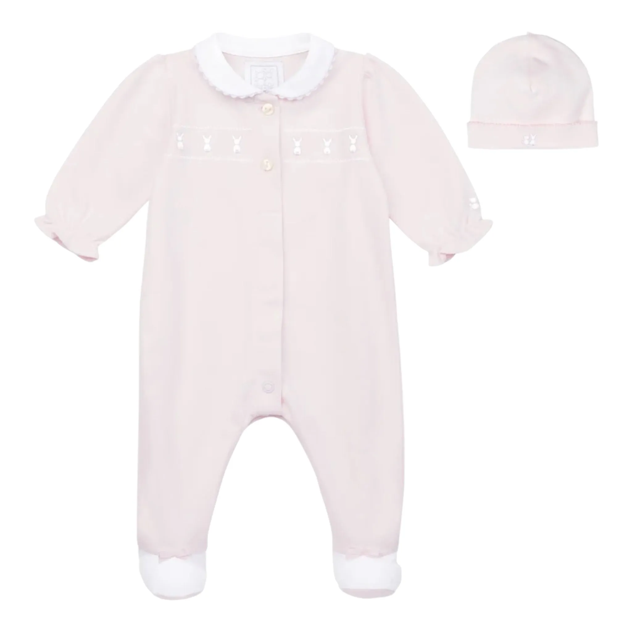 Emile et Rose - Pink 2 piece outfit, romper and hat