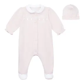 Emile et Rose - Pink 2 piece outfit, romper and hat