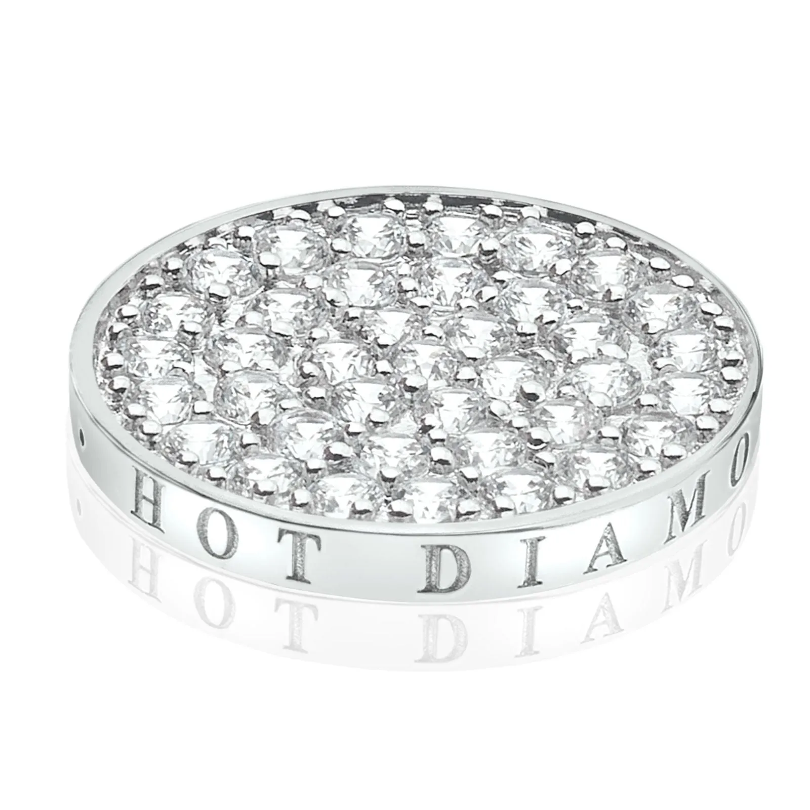 Emozioni Sterling Silver Cubic Zirconia Spark 22mm Coin